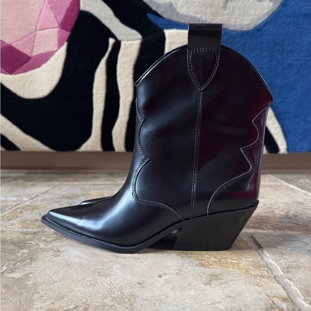 H&M Black Heeled Western Boots